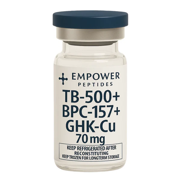Glow Blend – 70mg (10mg TB-500 + 10mg BPC-157 + 50mg GHK-Cu) – Skin and Aesthetic Peptide