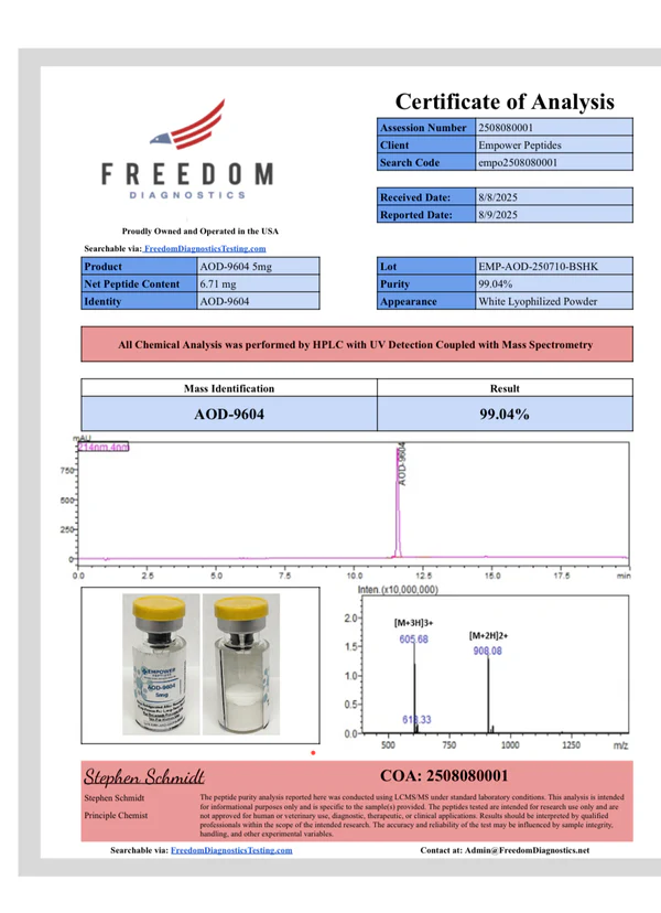 AOD9604 – Amino Acid and Lipotropic Compound AOD9604 – Amino Acid and Lipotropic Compound