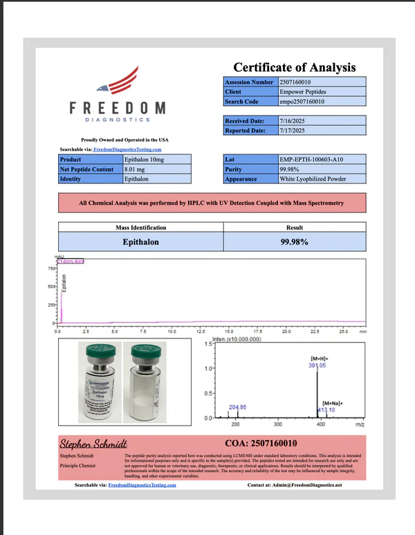 Epithalon (Epitalon or Epithalamin) – Cognitive and Longevity Peptide